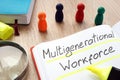 Multigenerational workforce written by pen Royalty Free Stock Photo