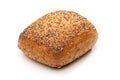 Multigrain bread roll isolalted against white Royalty Free Stock Photo