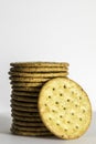 Multigrain Healthy Crackers Stacked Royalty Free Stock Photo