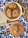 Multigrain kaiser rolls. Homemade bread from recipes of traditional Polish cuisine.