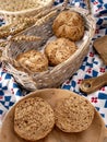 Multigrain kaiser rolls. Homemade bread from recipes of traditional Polish cuisine.