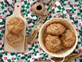 Multigrain kaiser rolls. Homemade bread from recipes of traditional Polish cuisine.