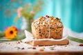 multigrain sourdough bread with seeds and nuts on top Royalty Free Stock Photo