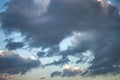 Multihue blue clouds in the afternoon sky