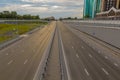 Multilane highway in Tyumen city, Russ