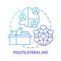 Multilateral aid blue gradient concept icon Royalty Free Stock Photo