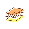 Multilayer material flat icon. Fabric feature. Textile industry. Material quality Royalty Free Stock Photo