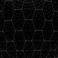 Multilayer sphere of honeycombs. Futuristic black hexagon background. Futuristic honeycomb concept. Pattern for wallpaper design.