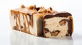 Multilayered Cheese Ice Cream With Chocolate And Nuts