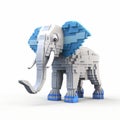 Multilayered 3d Lego Elephant A Bold And Realistic 8k Pixel Cartoon