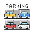 multilevel parking color icon vector illustration