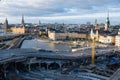 Multilevel transport interchange in the middle of Stockholm historic district, Sweden