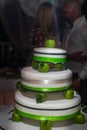 Multilevel wedding cake decorated with green apples Royalty Free Stock Photo