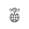 Multilingual FAQ line icon