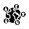 multilingual globe natural language processing nlp glyph icon vector illustration