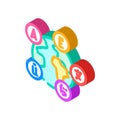 multilingual globe natural language processing nlp isometric icon vector illustration
