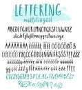 Multilingual lettering style alphabet