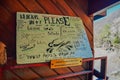 Multilingual sign in Torres del Paine