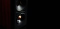 Multimedia acoustic sound speaker on dark background Royalty Free Stock Photo