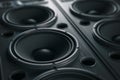 Multimedia acoustic sound speaker system. Music close up black Royalty Free Stock Photo