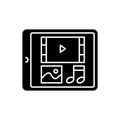 Multimedia black glyph icon