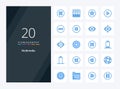 20 Multimedia Blue Color icon for presentation