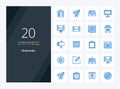 20 Multimedia Blue Color icon for presentation Royalty Free Stock Photo
