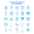 Multimedia Blue Tone Icon Pack - 25 Icon Sets