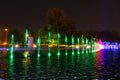 Multimedia colored fountains in the Park of Warszaw