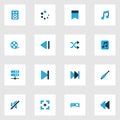 Multimedia Colorful Icons Set. Collection Of Musical Note, File, Mute And Other Elements. Also Includes Symbols Such As Royalty Free Stock Photo