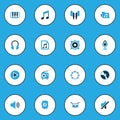 Multimedia Colorful Icons Set. Collection Of Play, Speaker, Note And Other Elements. Also Includes Symbols Such As