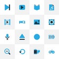 Multimedia Colorful Icons Set. Collection Of Top