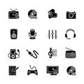 Multimedia computer icon set Royalty Free Stock Photo