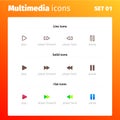 Multimedia Control Icons for website and applications Royalty Free Stock Photo