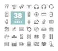 Multimedia devices and symbols icons set Royalty Free Stock Photo