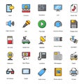 Multimedia Equipment Flat Icons Pack Royalty Free Stock Photo