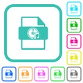 Multimedia file type vivid colored flat icons