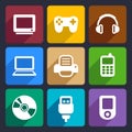 Multimedia flat icons set 7