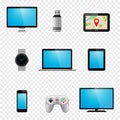 Multimedia gadgets icons