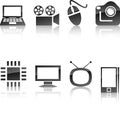 Multimedia icon set. Royalty Free Stock Photo