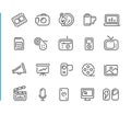 Multimedia Icon Set // Blue Line Series Royalty Free Stock Photo