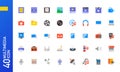 Multimedia icon set. Collection of multicolored flat icons for mobile UI UX