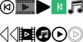 Multimedia icon set collection Royalty Free Stock Photo