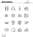 Multimedia icon set Royalty Free Stock Photo