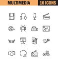 Multimedia icon set Royalty Free Stock Photo