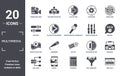 multimedia icon set. include creative elements as cinema reel video camera, world wide, music controller, seo tag, mailed, movie