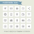 Multimedia icon set. Simple flat buttons Royalty Free Stock Photo