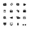 Multimedia Icons // Black Series Royalty Free Stock Photo