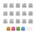 Multimedia Icons -- Outline Buttons Royalty Free Stock Photo