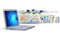 Multimedia & Internet Laptop Royalty Free Stock Photo